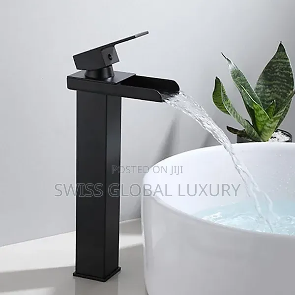 High Grade Long Steel Basin Mixer Tap, Available in Black and Chrome