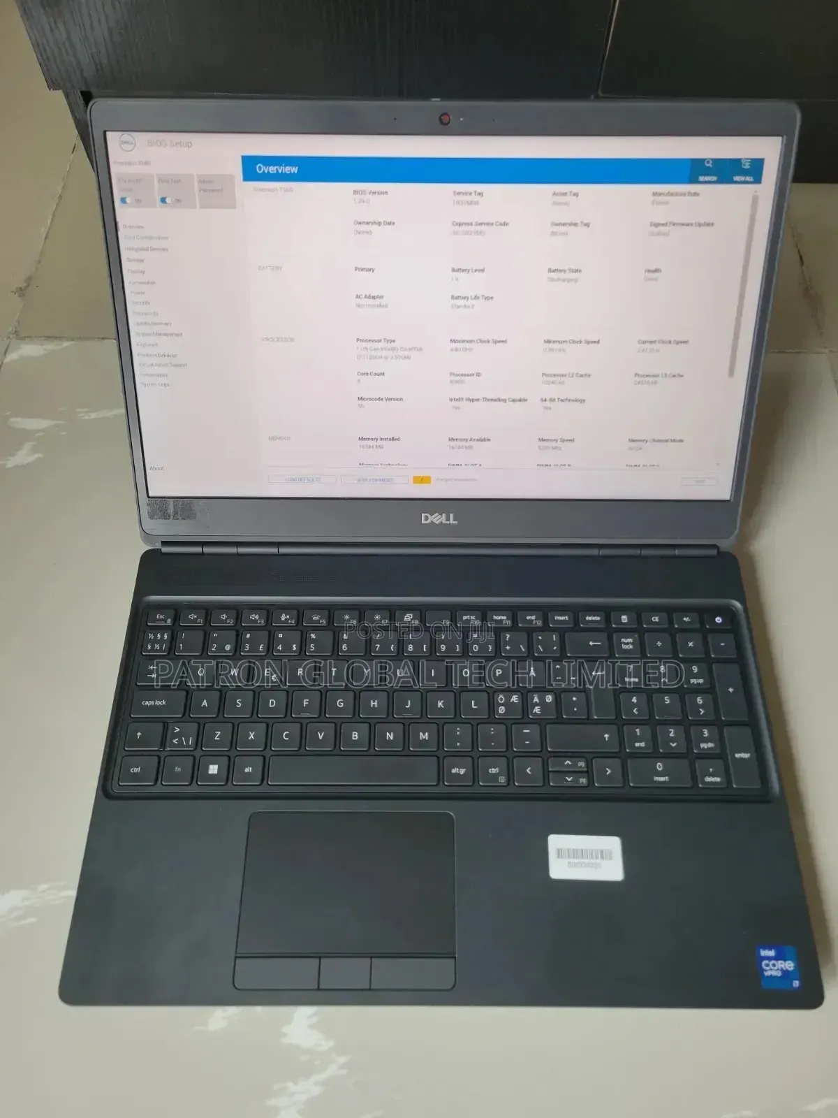 Laptop Dell Precision 7560 32GB Intel Core i7 SSD 512GB