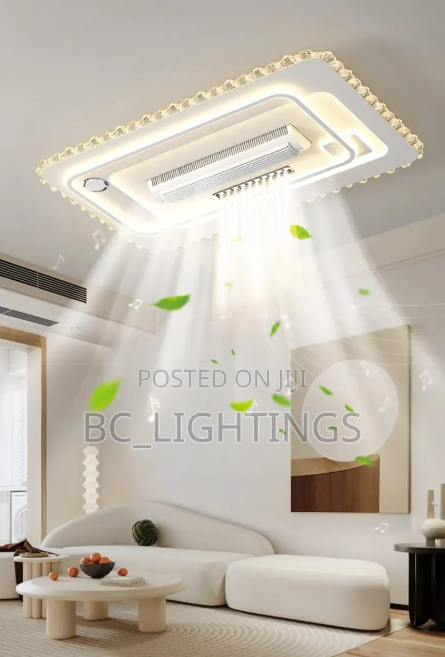 Bladeless Fan Chandeliers Bedroom Remote Control Livingroom Smart Fan