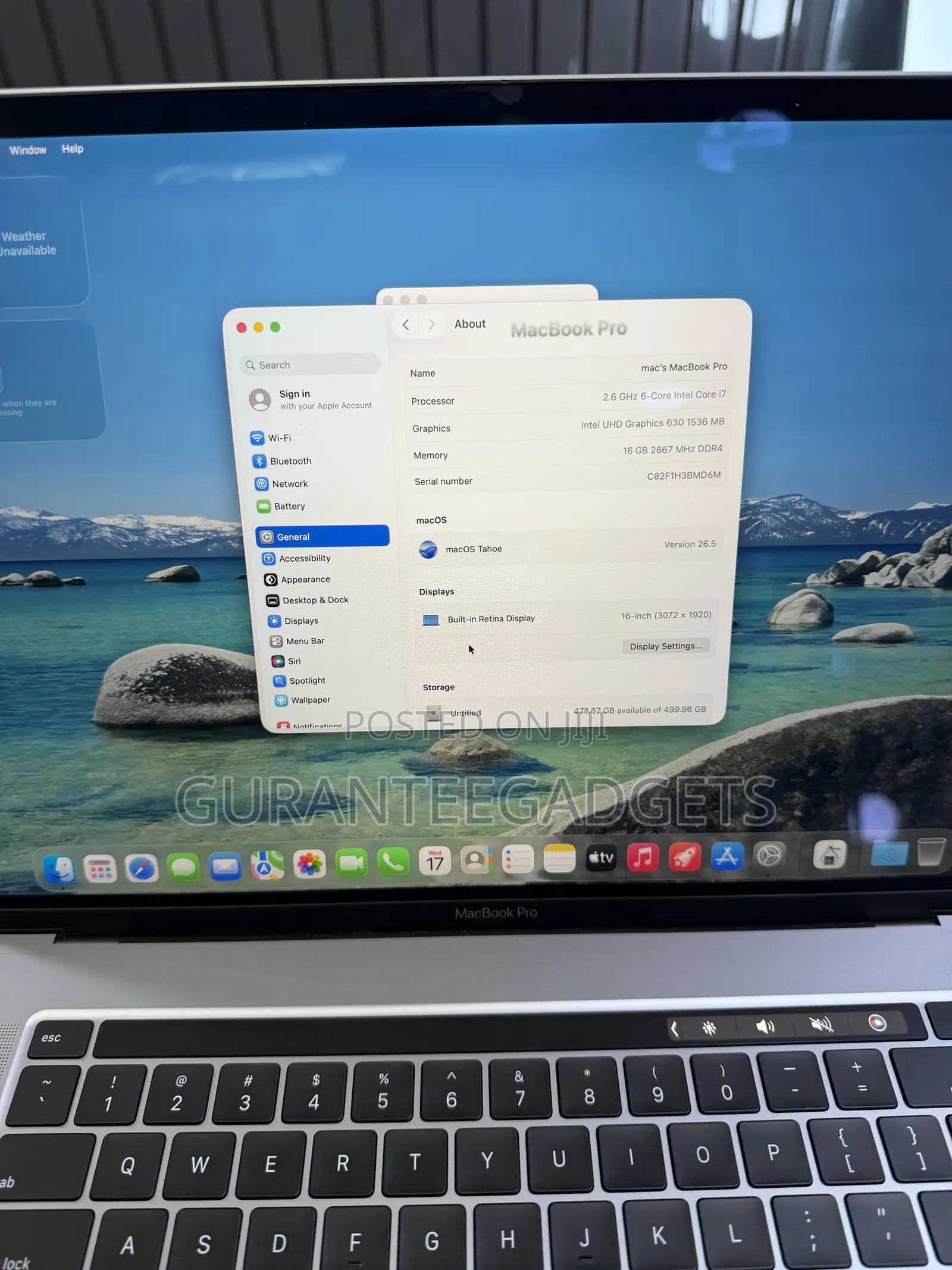 Laptop Apple MacBook Pro 2019 16GB Intel Core i7 SSD 512GB
