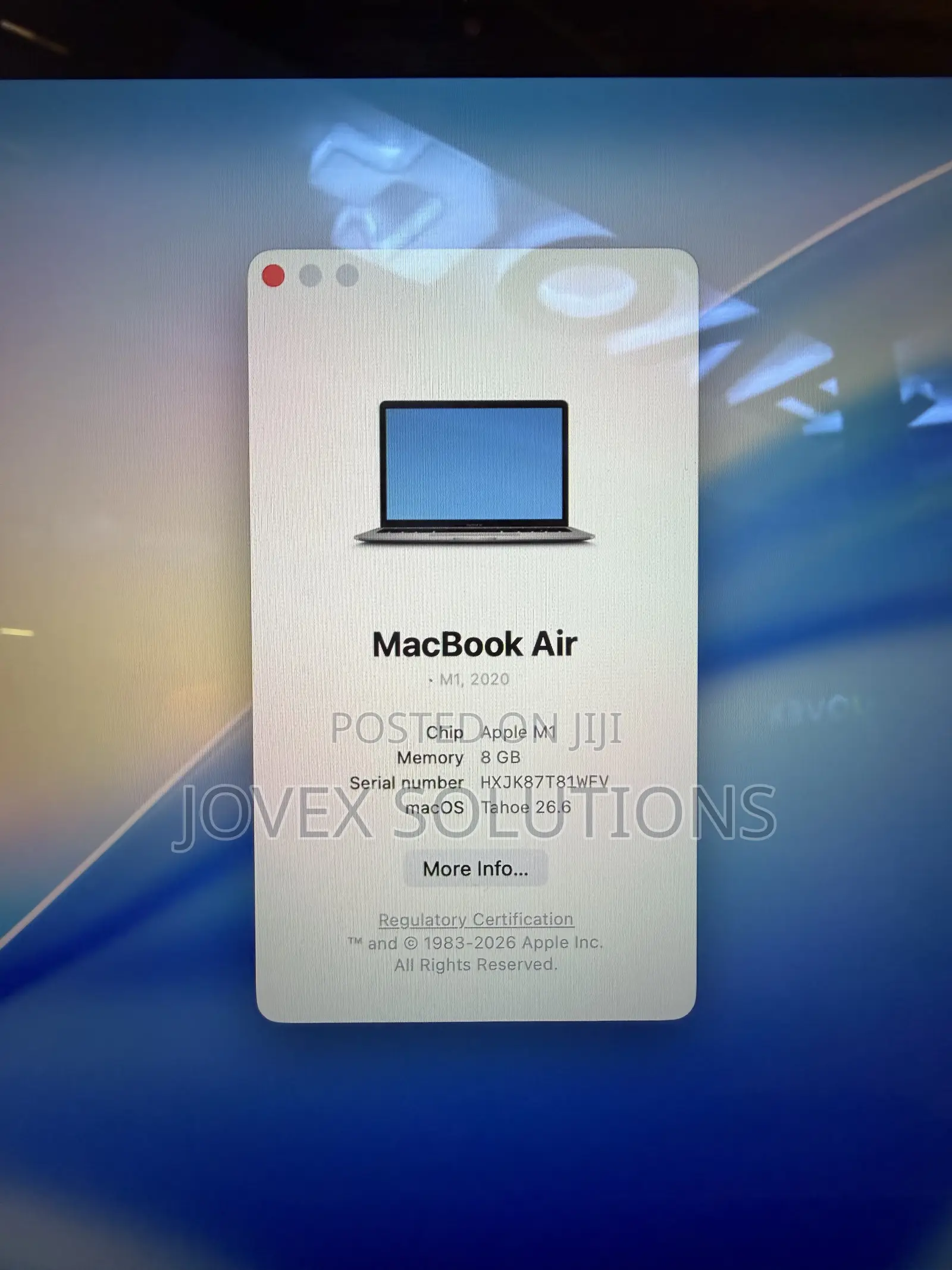 Laptop Apple MacBook Air 2020 M1 8GB Apple M1 SSD 256GB