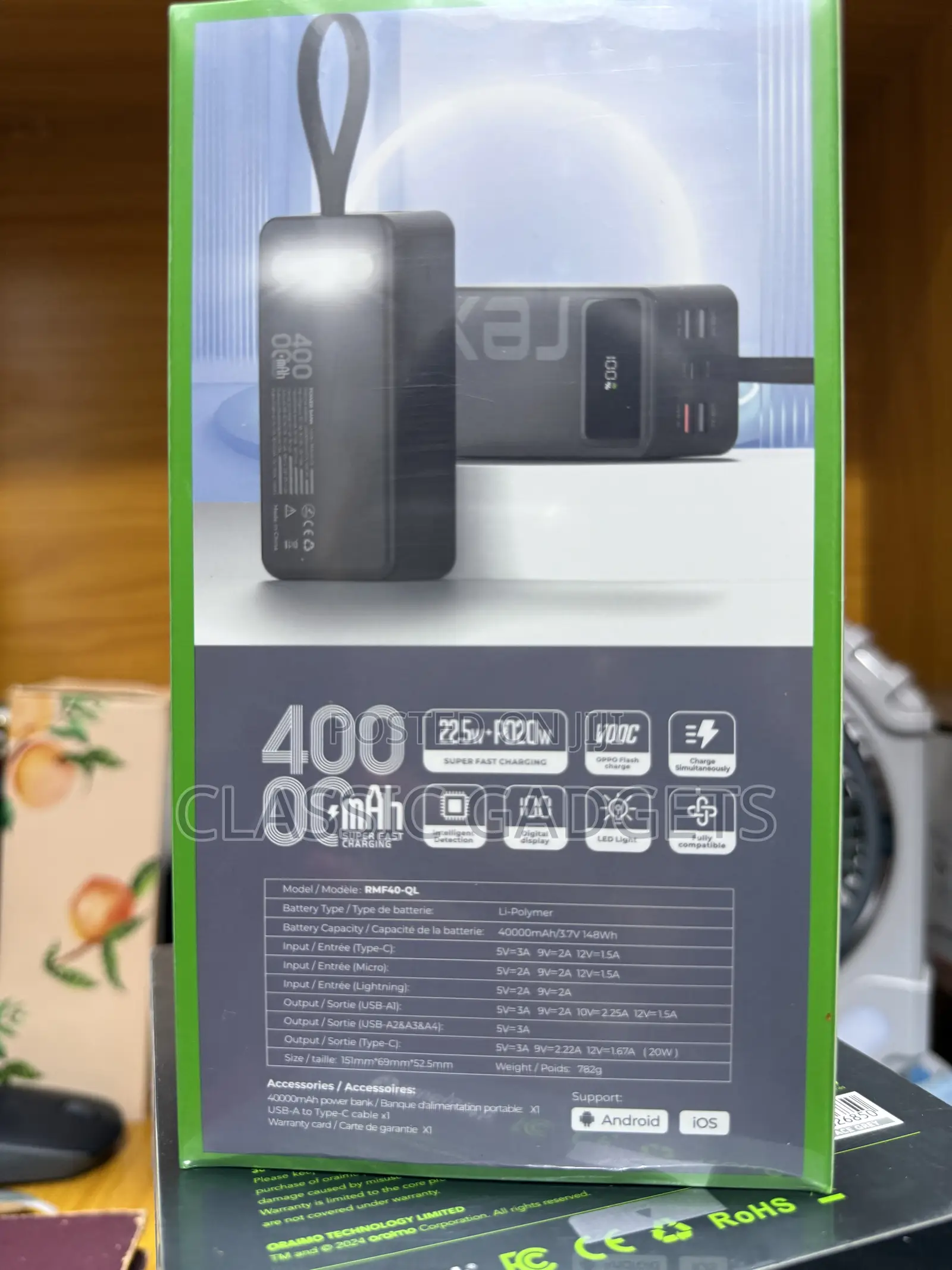 Rexi RMF40-QL Super Fast Charging 22.5w Power Bank