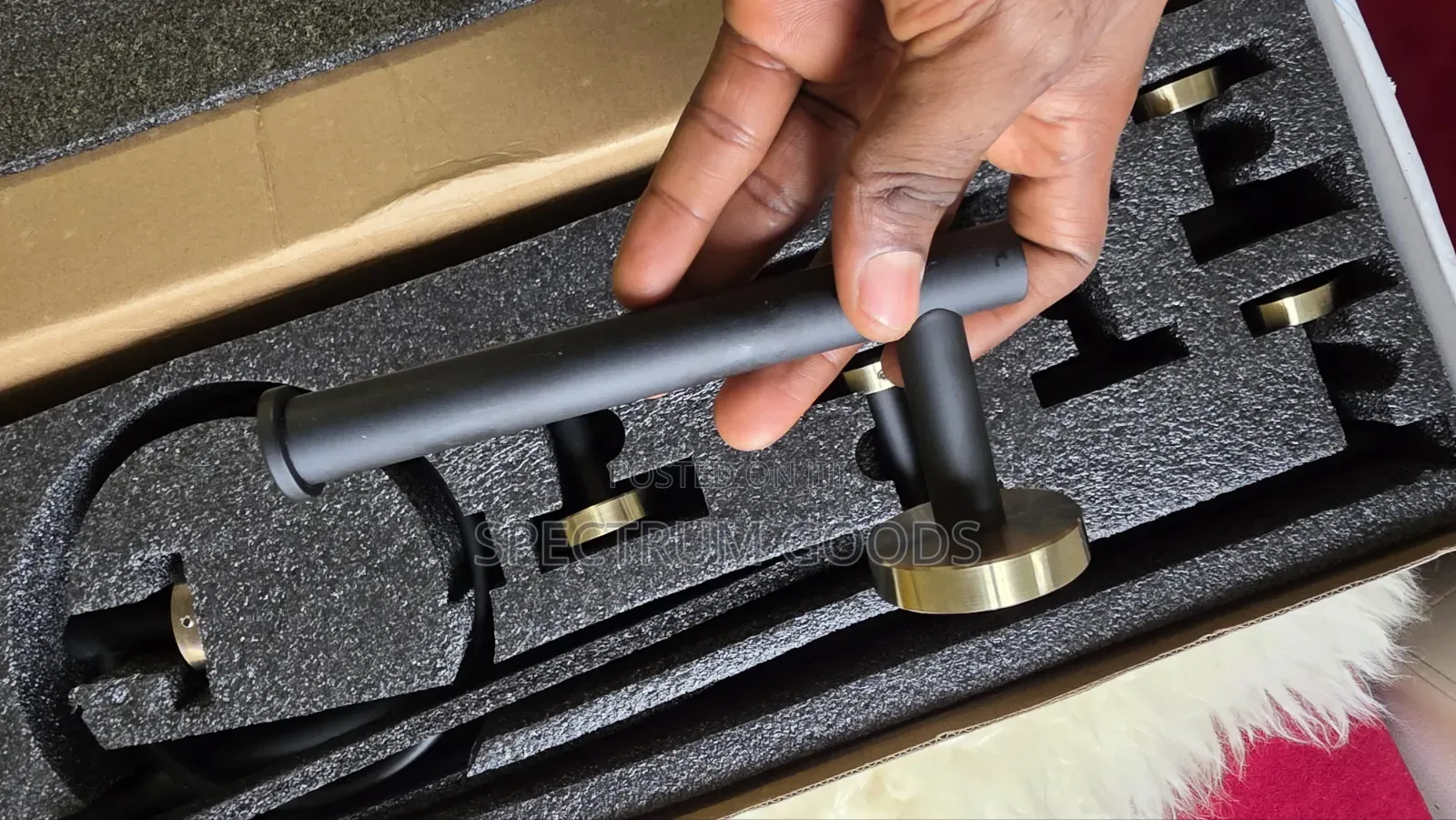 5-Piece Matte Black & Brushed Gold Bathroom Accessories Hardware Set