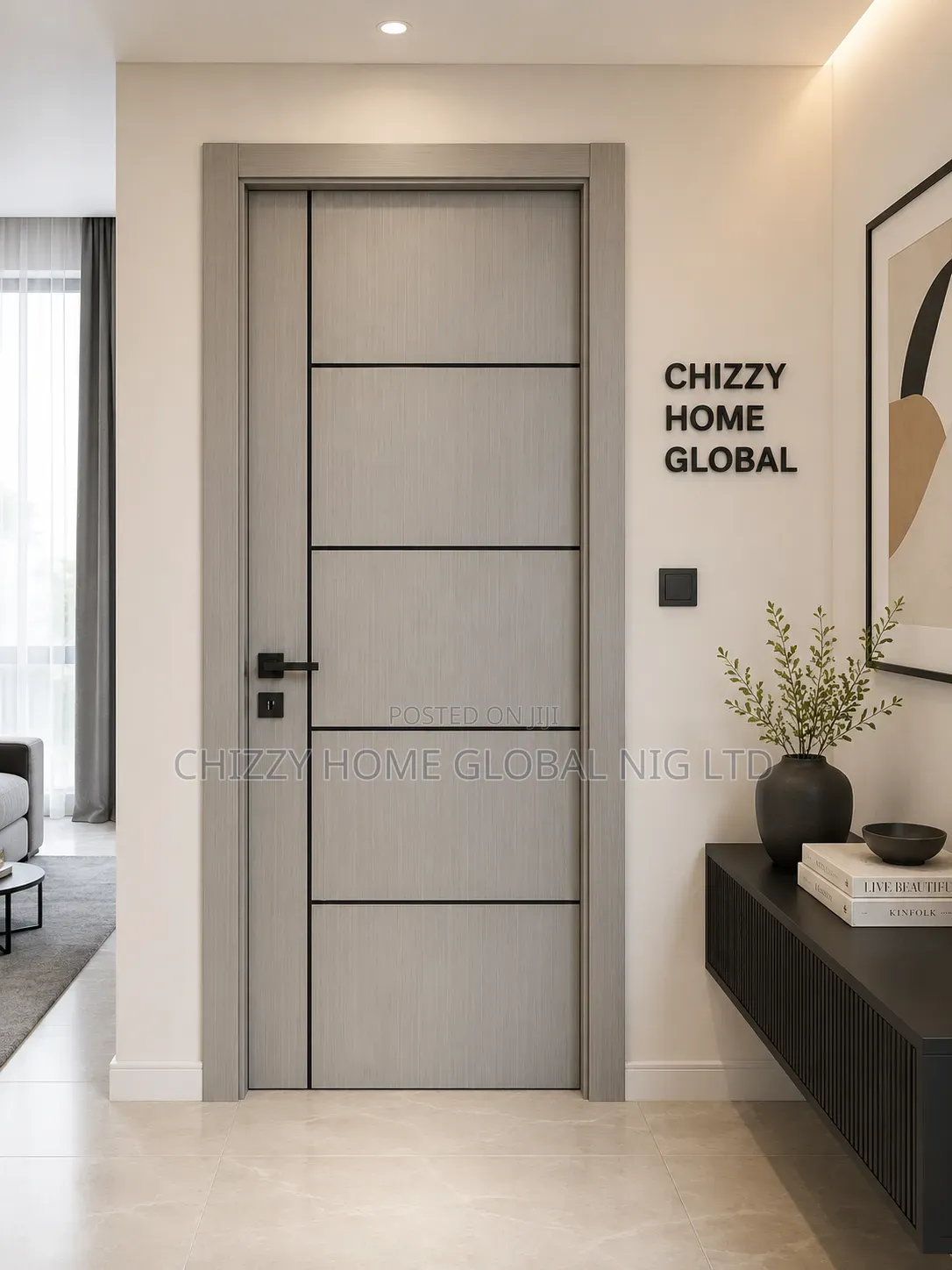 Modern Luxury Imported HDF Wooden Door - 7ft by 3ft