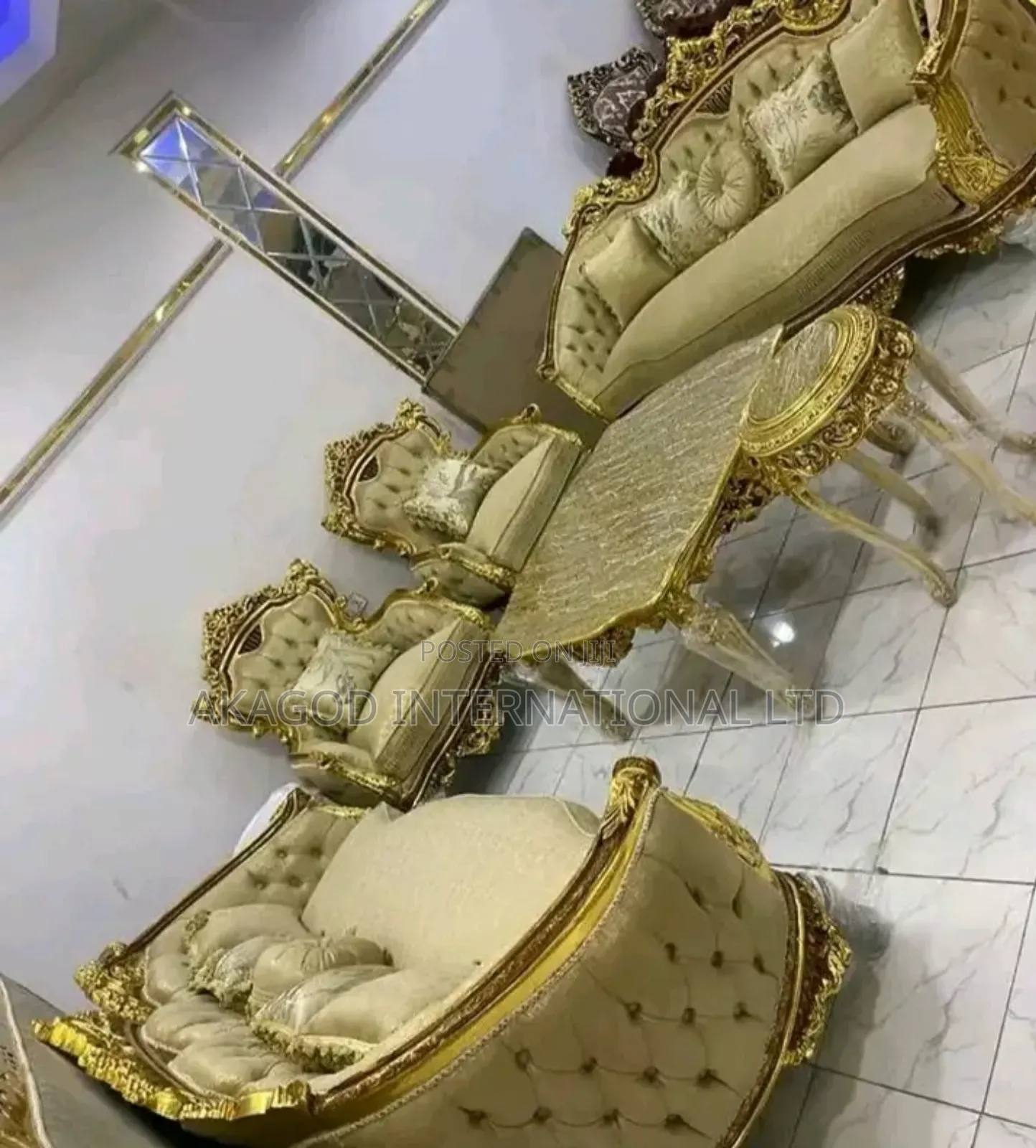 Turkey Royal Chairs and Table With Stools