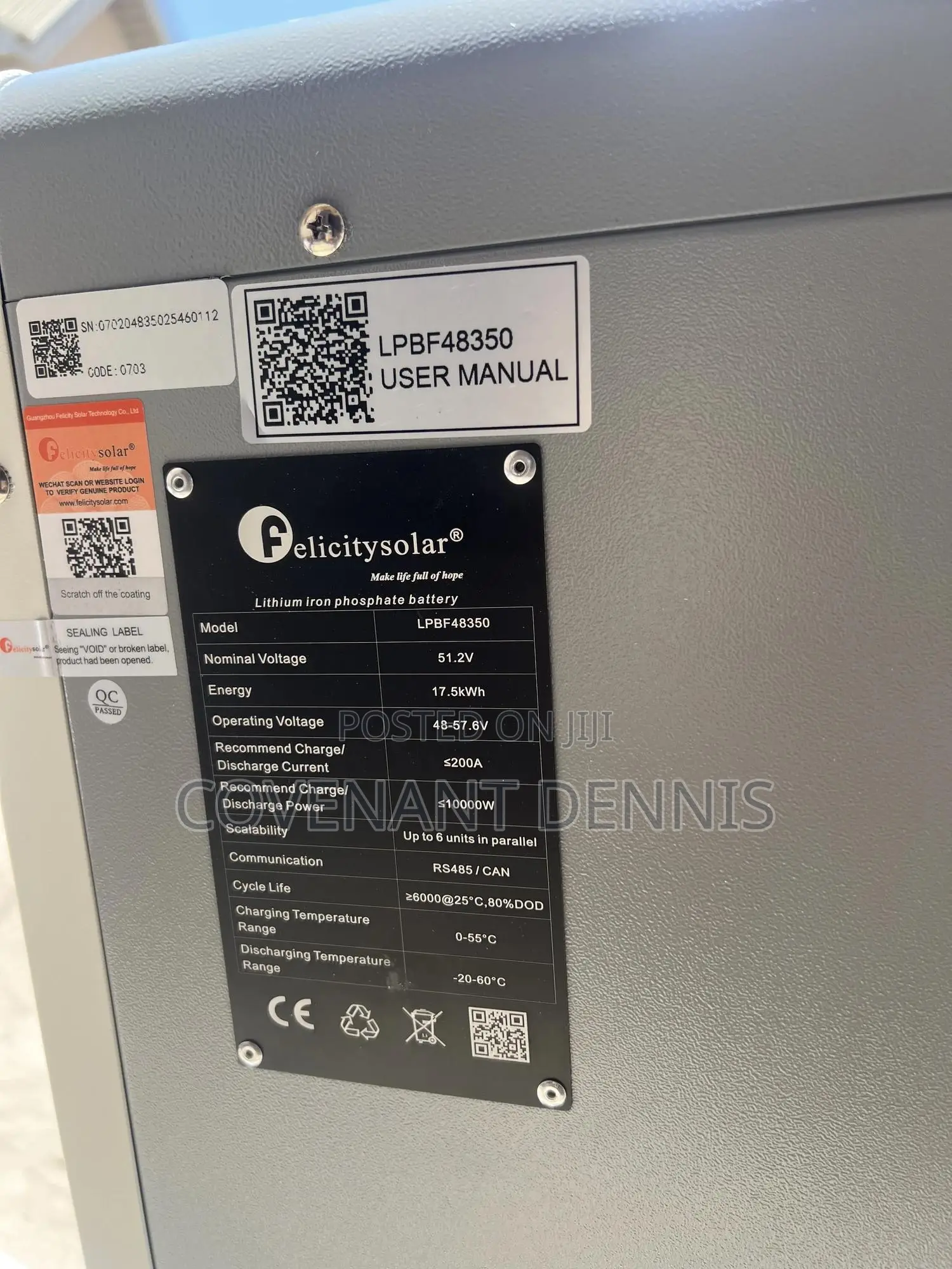 Felicity 17.5kwh 51.2v Lithium Ion Battery
