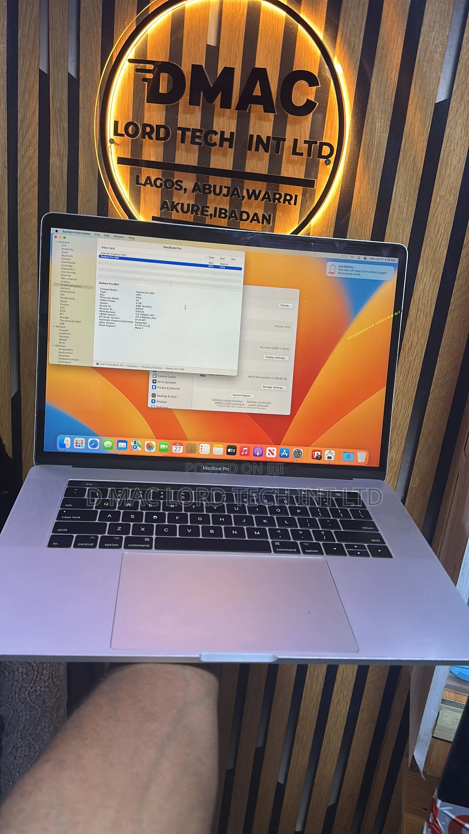 Laptop Apple MacBook Pro 2017 16GB Intel Core i7 SSD 512GB
