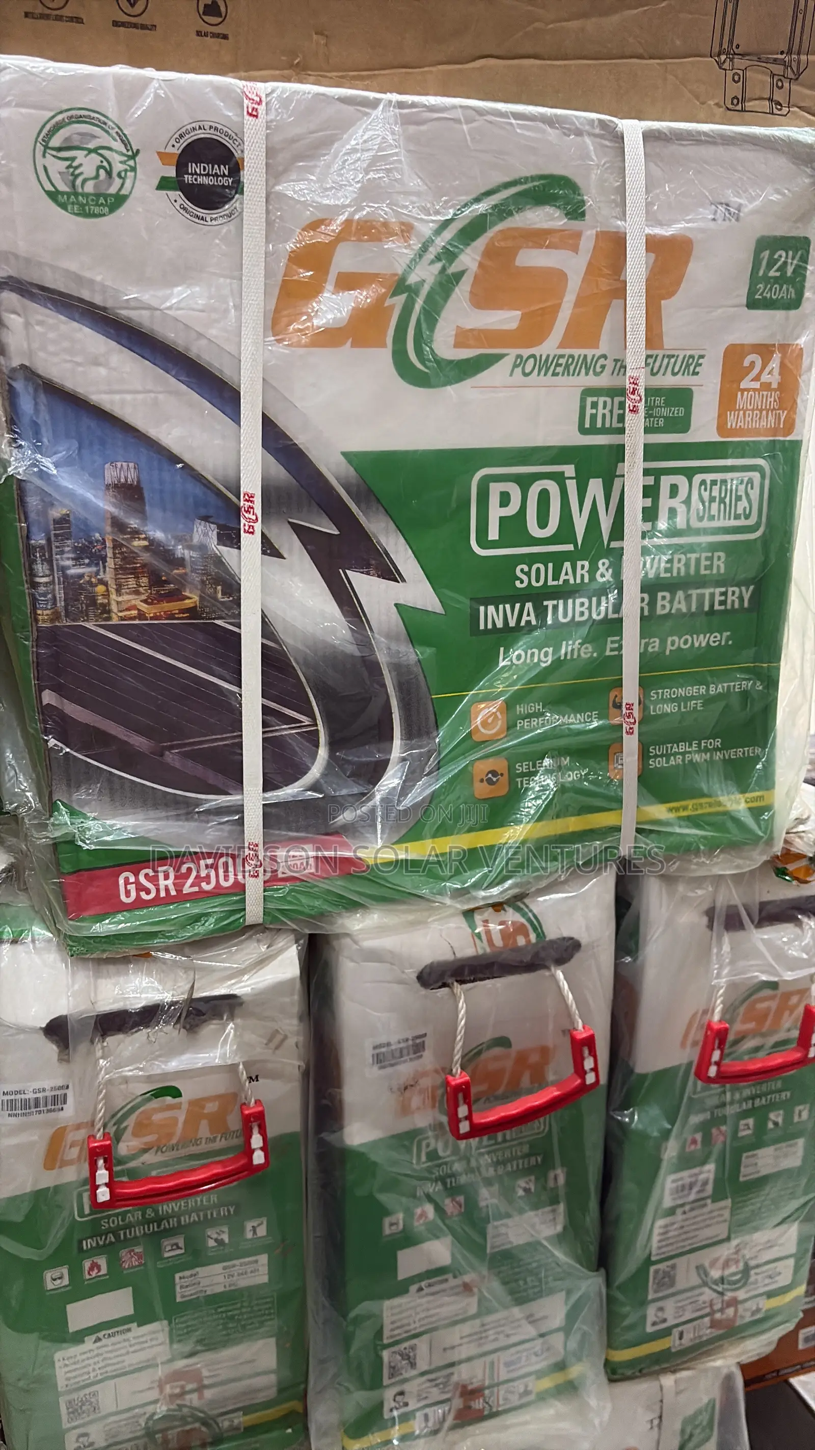 12v 240Ah GSR Tall Tubular Battery