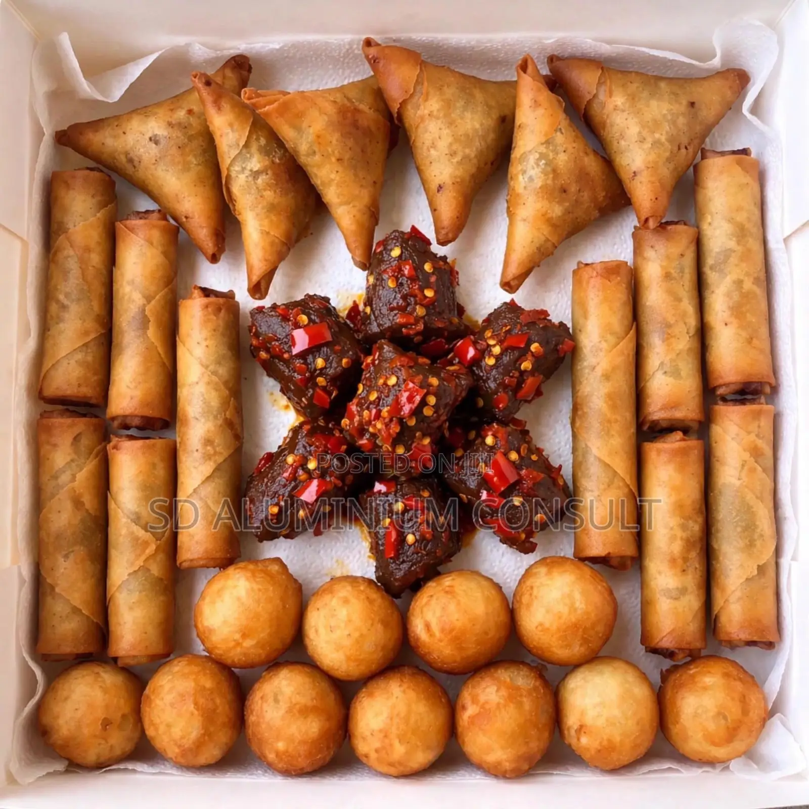 Small Chops Party Platter / Box With Peppered Meat