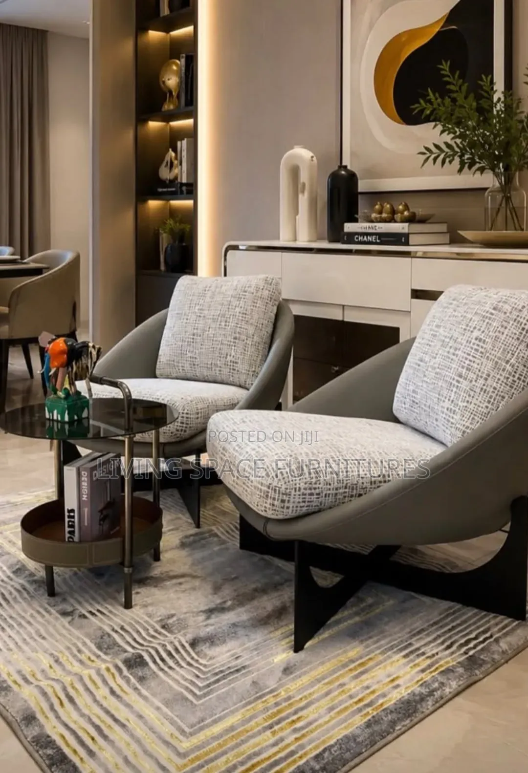 High-Quality Two Accent Fabric Chairs