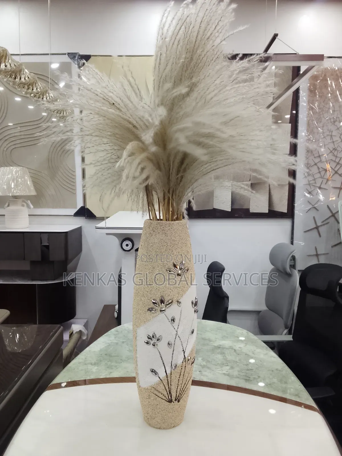 Elegant Pampas Grass Floor Vase Arrangement