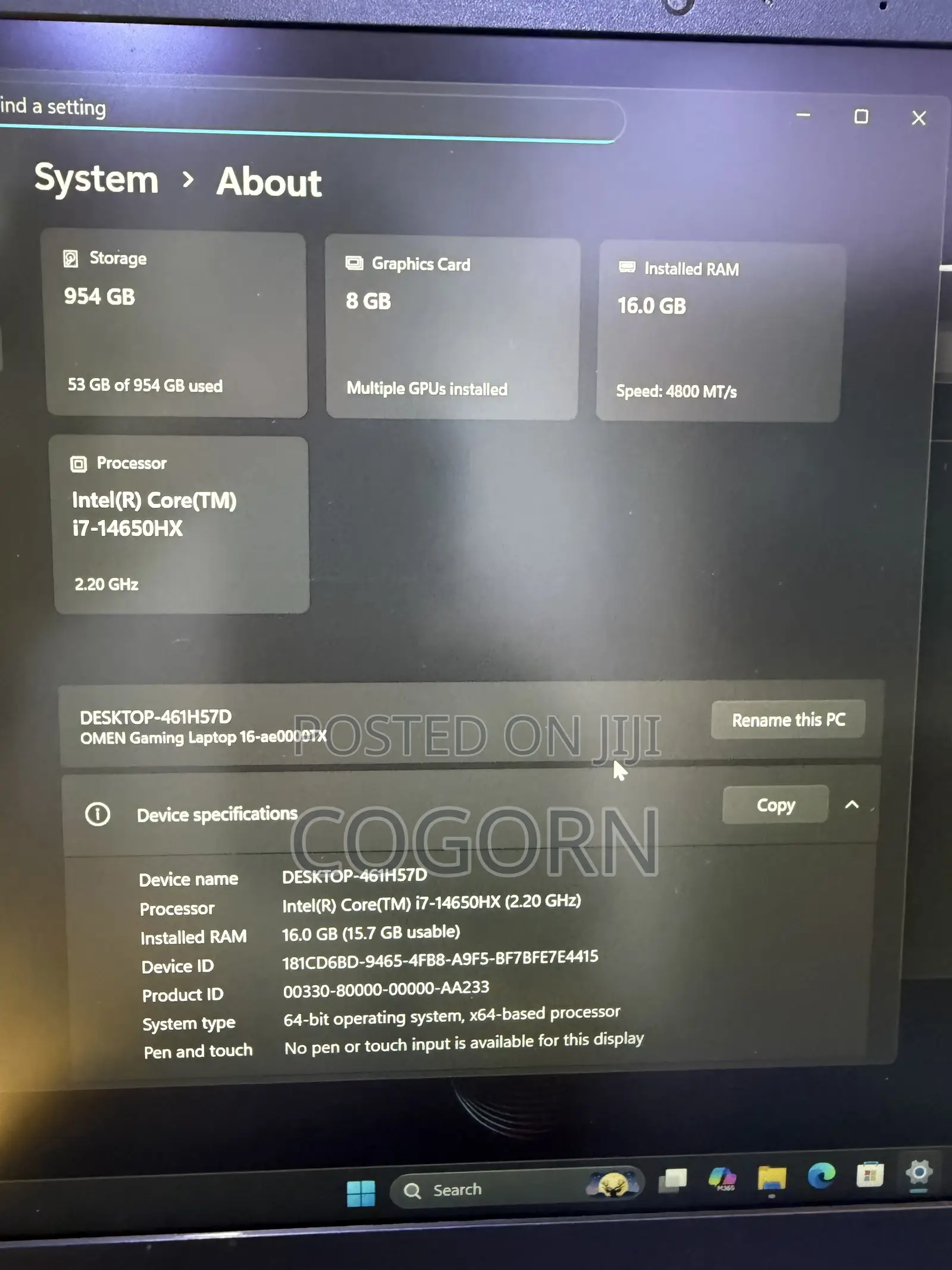Laptop HP Omen 16 16GB Intel Core i7 SSD 1T