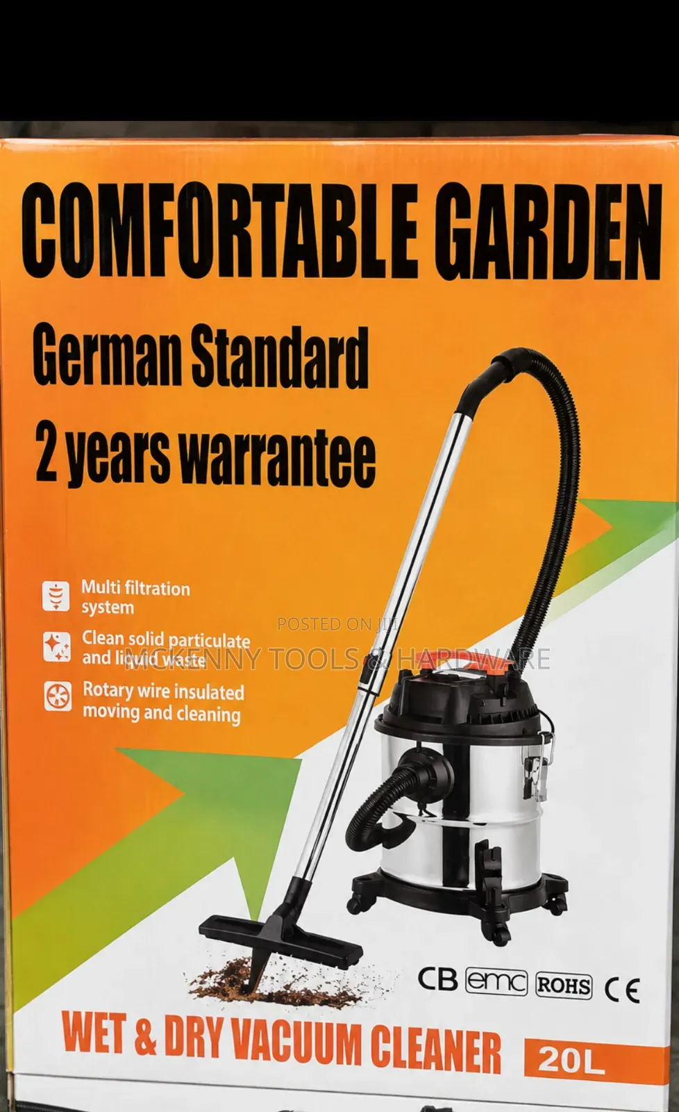 Comfortable Garden Wet Dry Vacuum Cleaner (20L Capacity