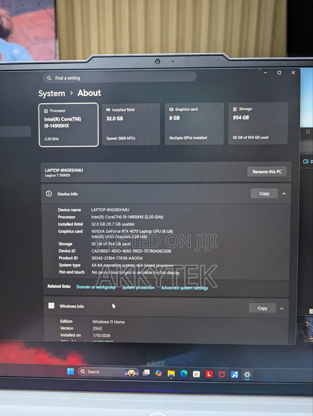 Laptop Lenovo Legion 7 32GB Intel Core i9 SSD 1T