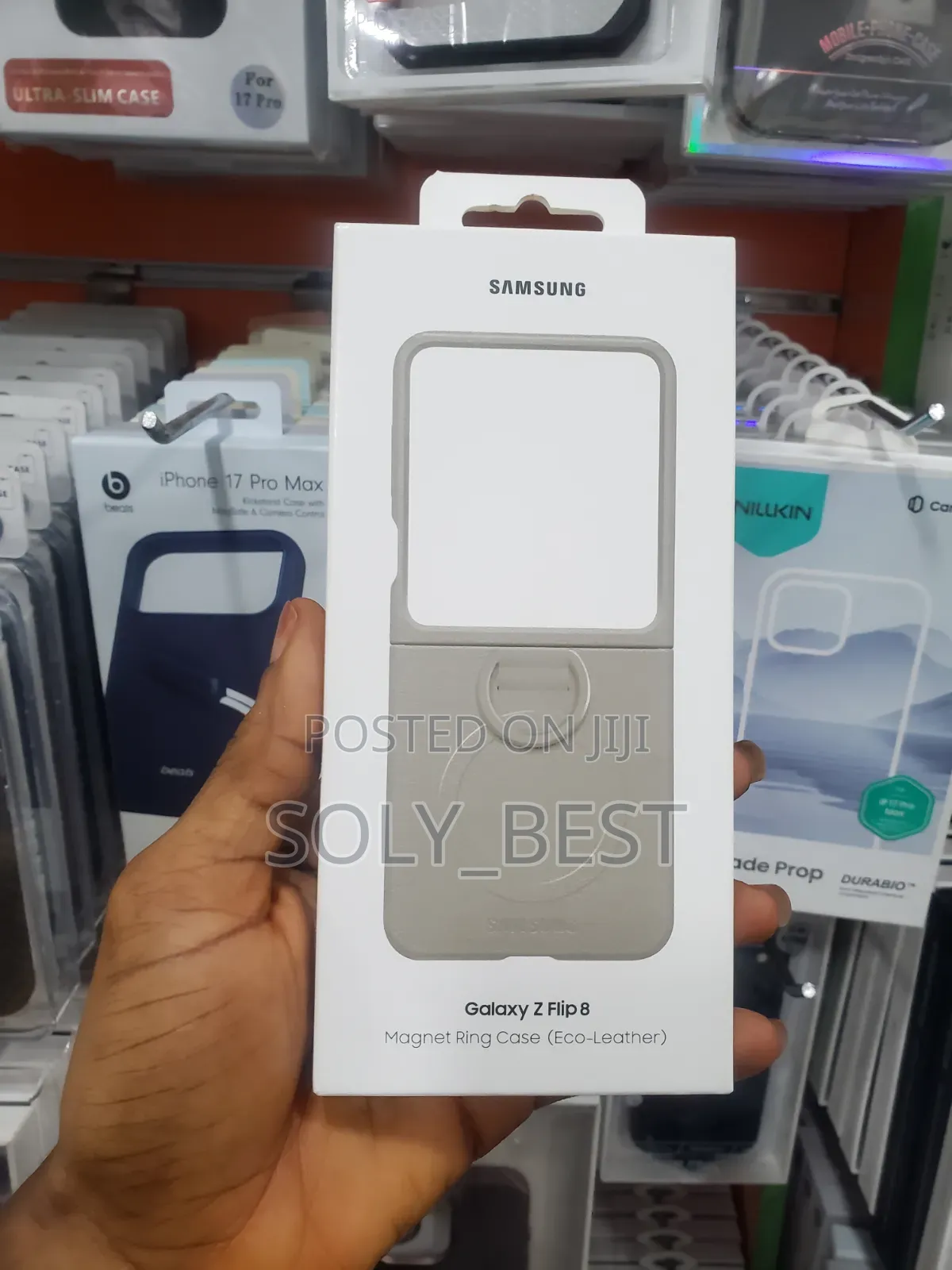 Samsung Galaxy Z Flip 8 Magnetic Ring Case in an Eco-Leather