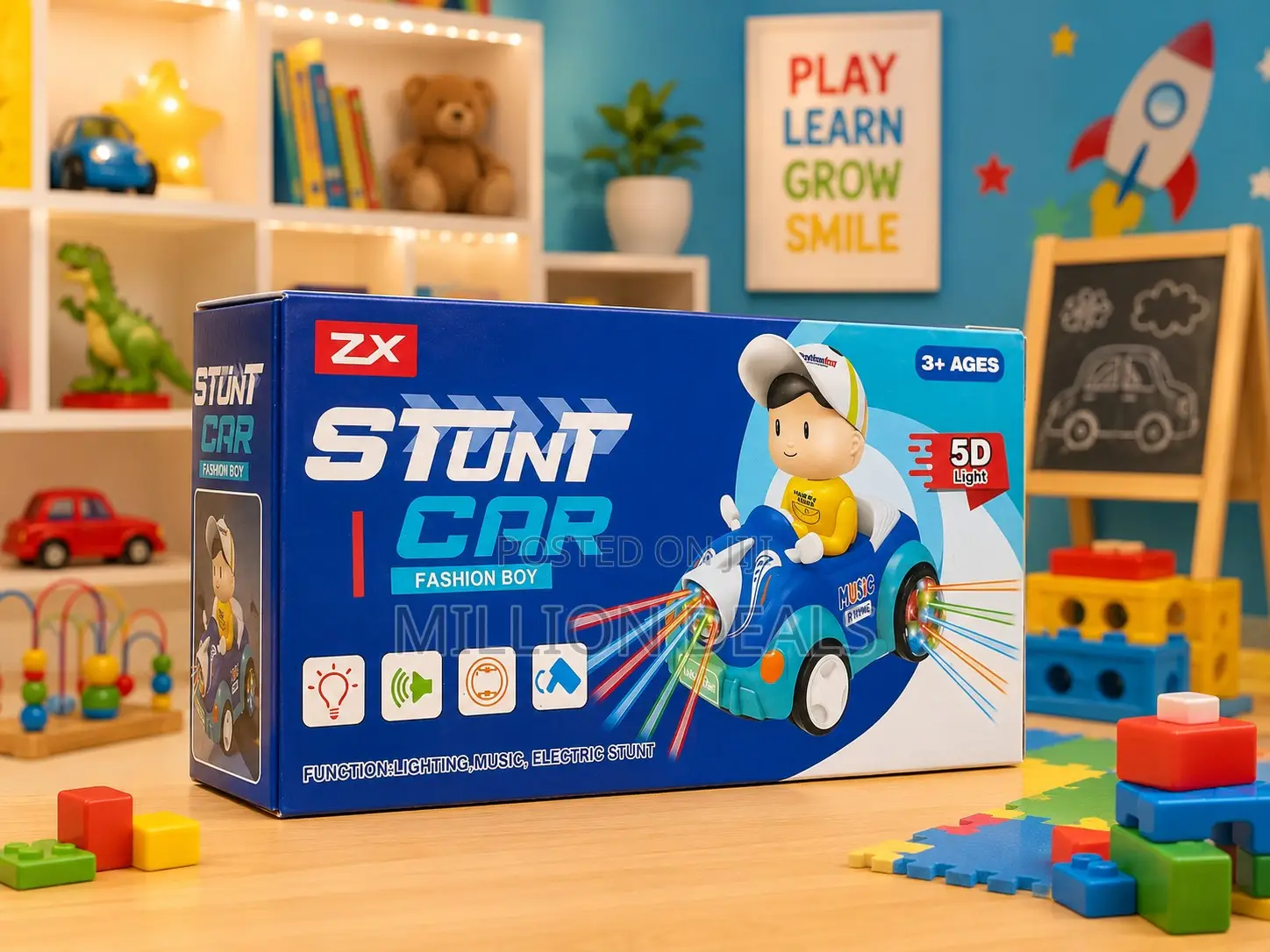 Stunt Car Fashion Boy 5D Light Kids Toy Ages 3+