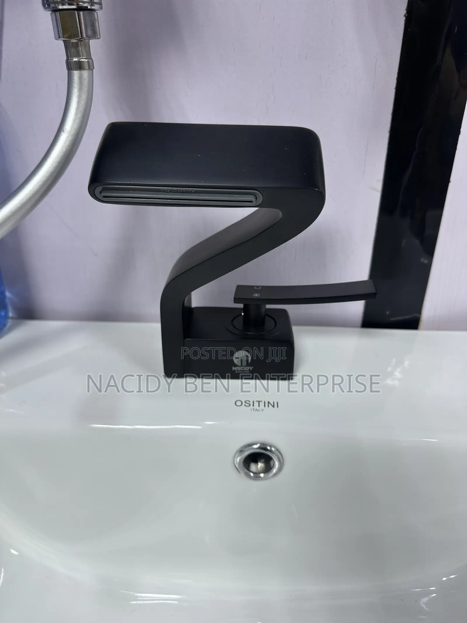 Black Basin Mixer Tap Z-Shape