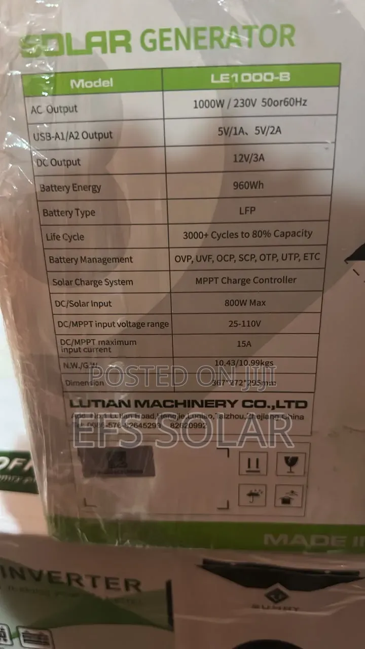 LutianLE1000-B960WhPortableSolarGenerator | 1000W LiFePO4 PowerStation