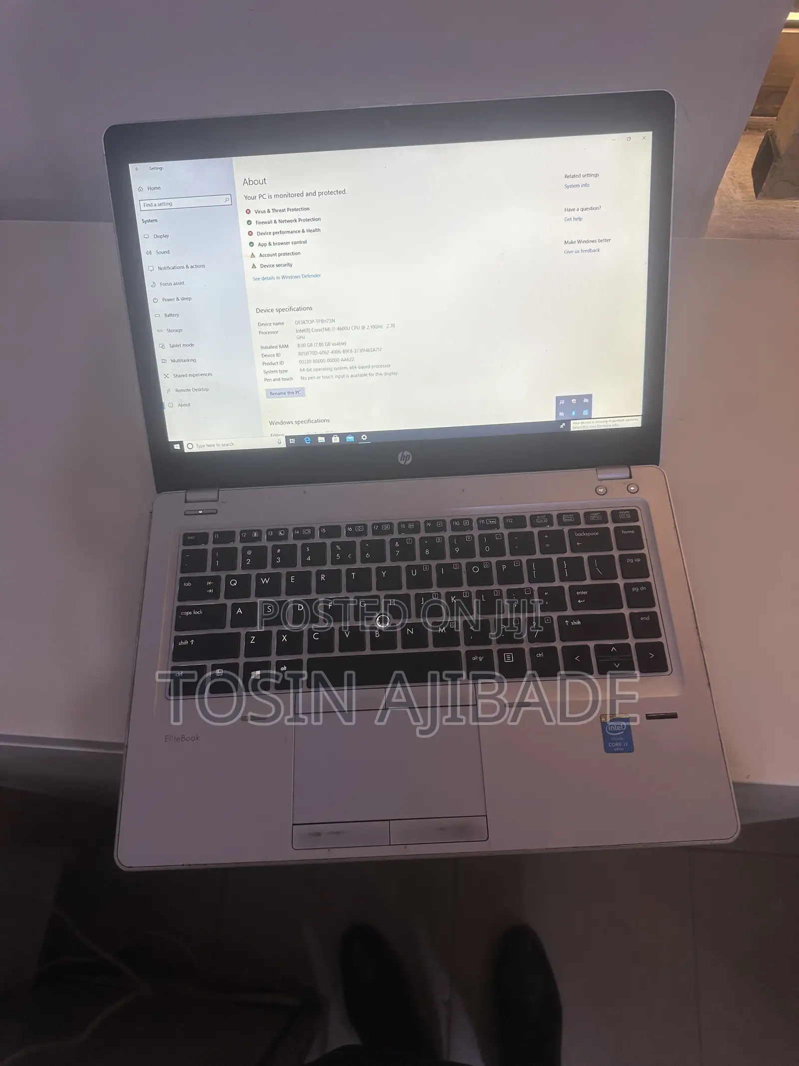 Laptop HP EliteBook Folio 9480M 8GB Intel Core i7 HDD 500GB