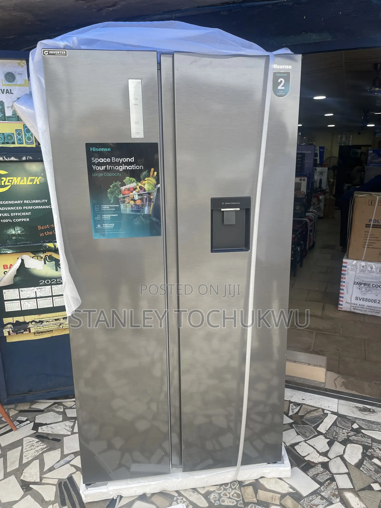 Hisense Side by Side Fridge With Water Dispenser Inverter
