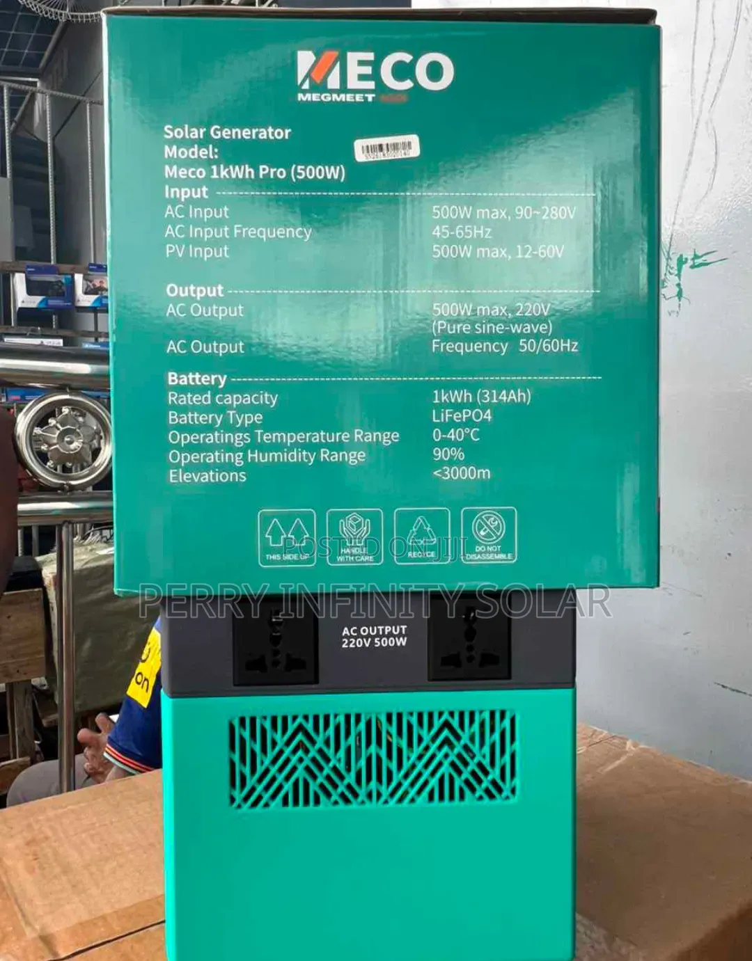 MECO 1kWh Pro Solar Generator | 500W Pure Sine Wave | LiFePO4 Battery