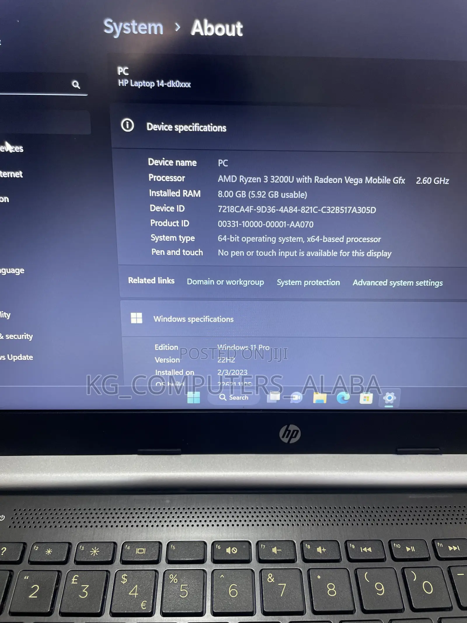 Laptop HP 8GB AMD Ryzen 3 HDD+SSD 256GB