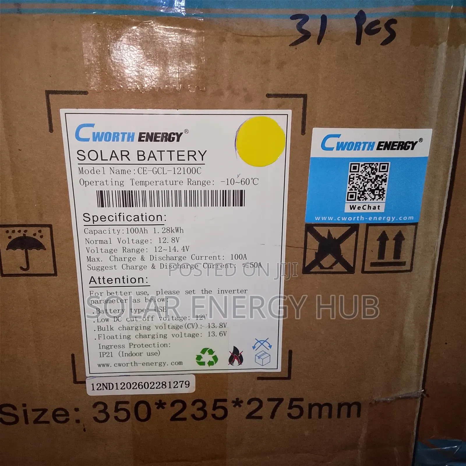 1.2kwh/12v Cworth Lithium Battery