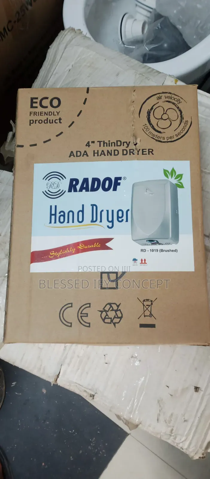 Radof England Stainless Automatic Hand Dryer, 100 Meters Per Seconds