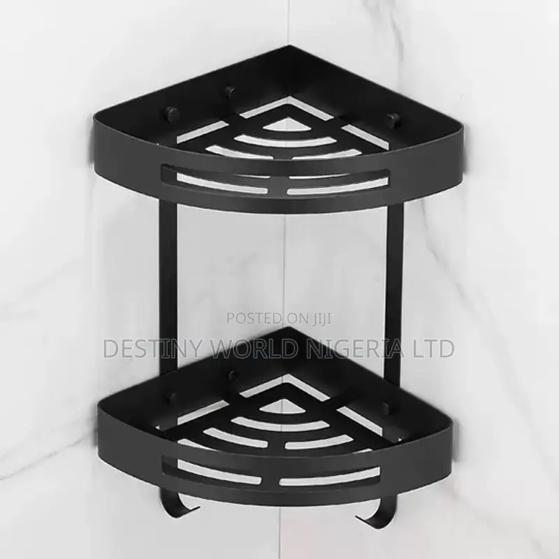 Black Bathroom Stainless Steel Corner (Shelf)