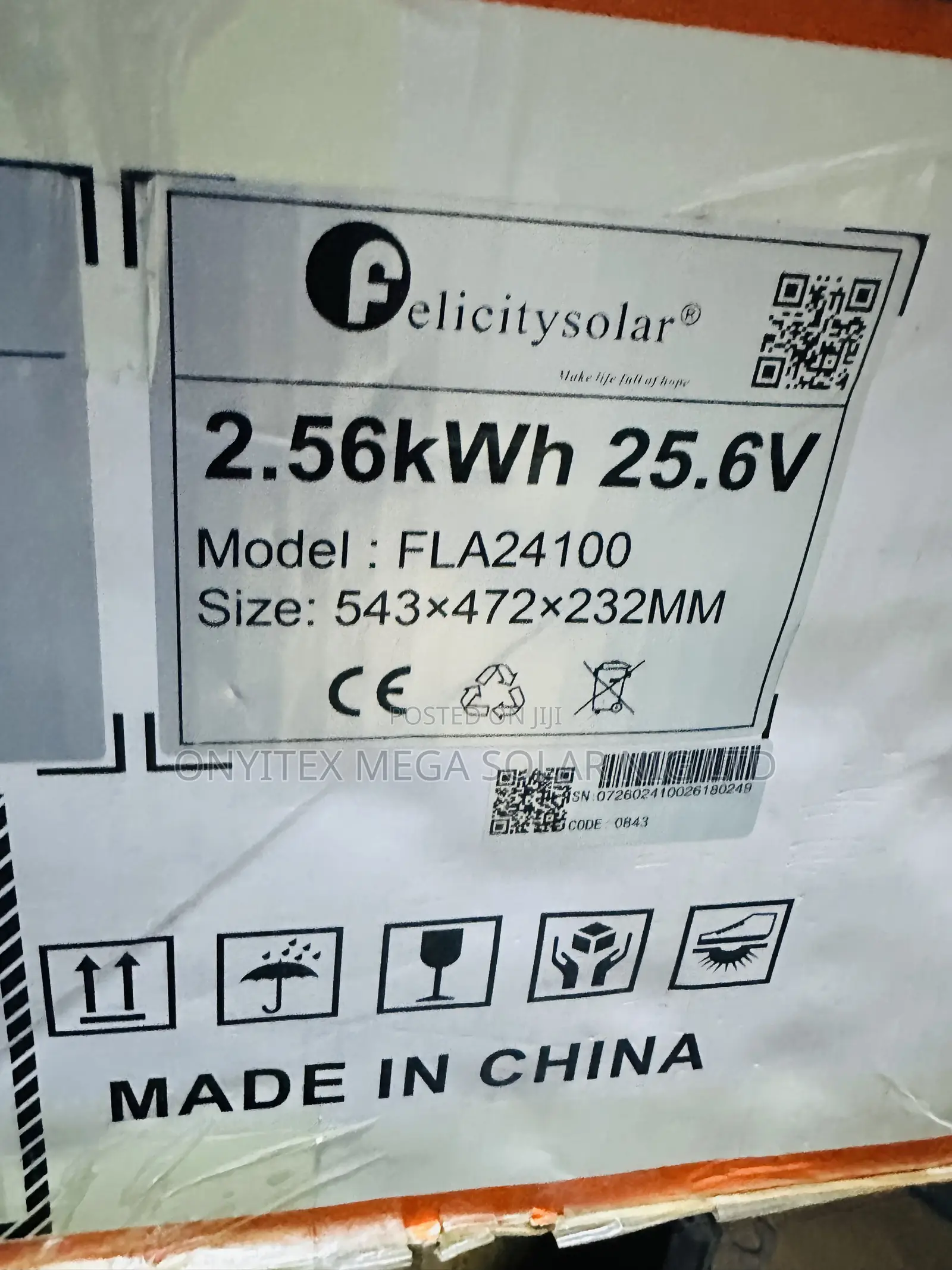 Felicity Lithium Ion Battery FLA 2.5kwh 24v With Warranty