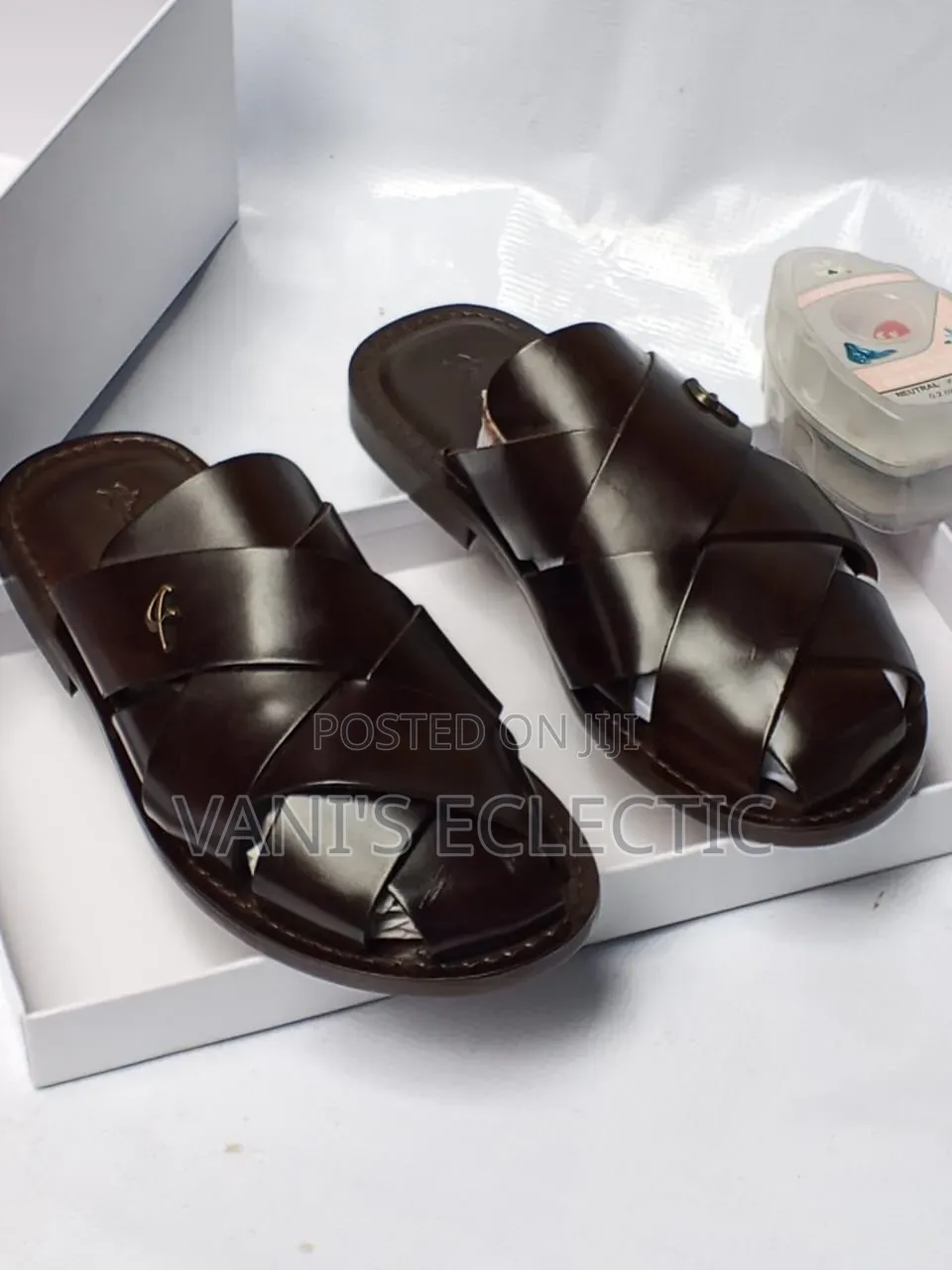 Re Ferdinando Leather Palm Slippers/Sandals