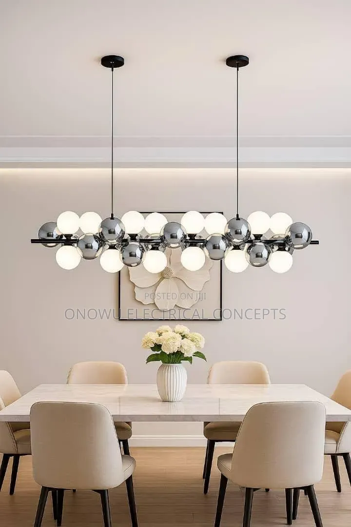 Modern Luxury Grey Glass Pendant Chandelier LED Ceiling Light