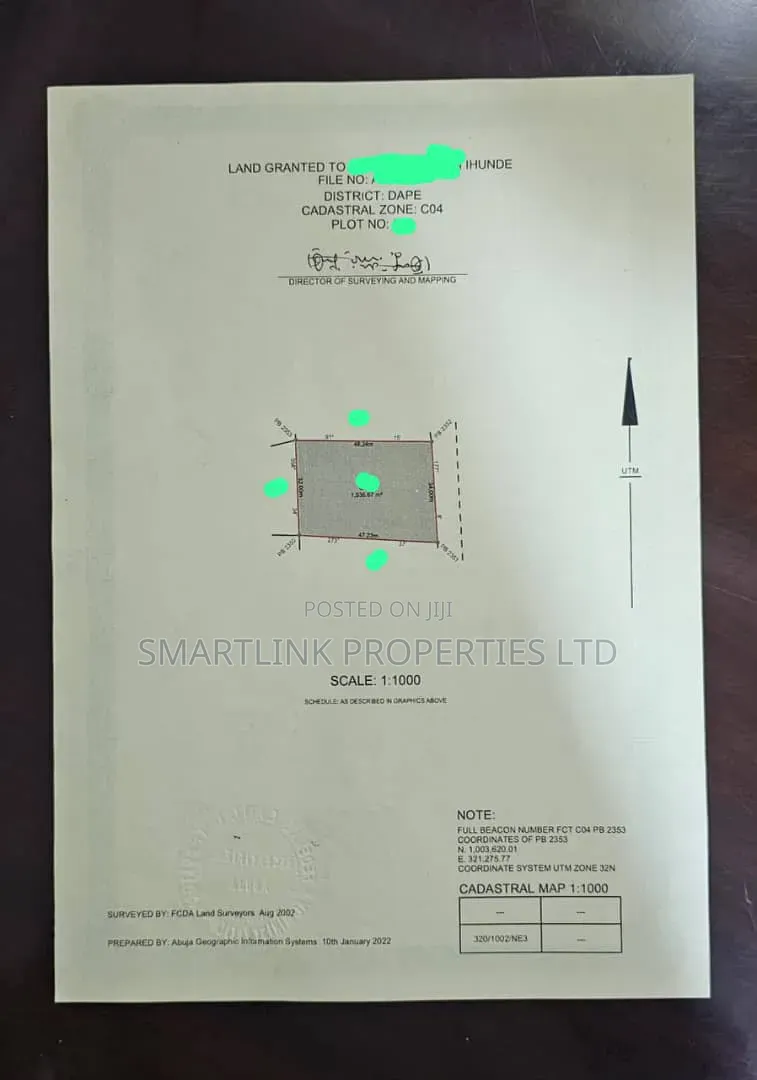 1536sqm Land for Sale in Dape, Abuja