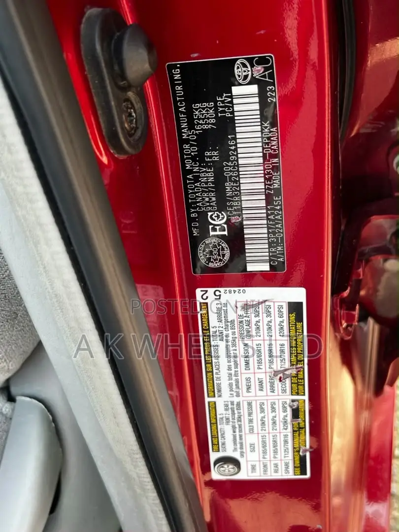 Toyota Corolla LE 2006 Red
