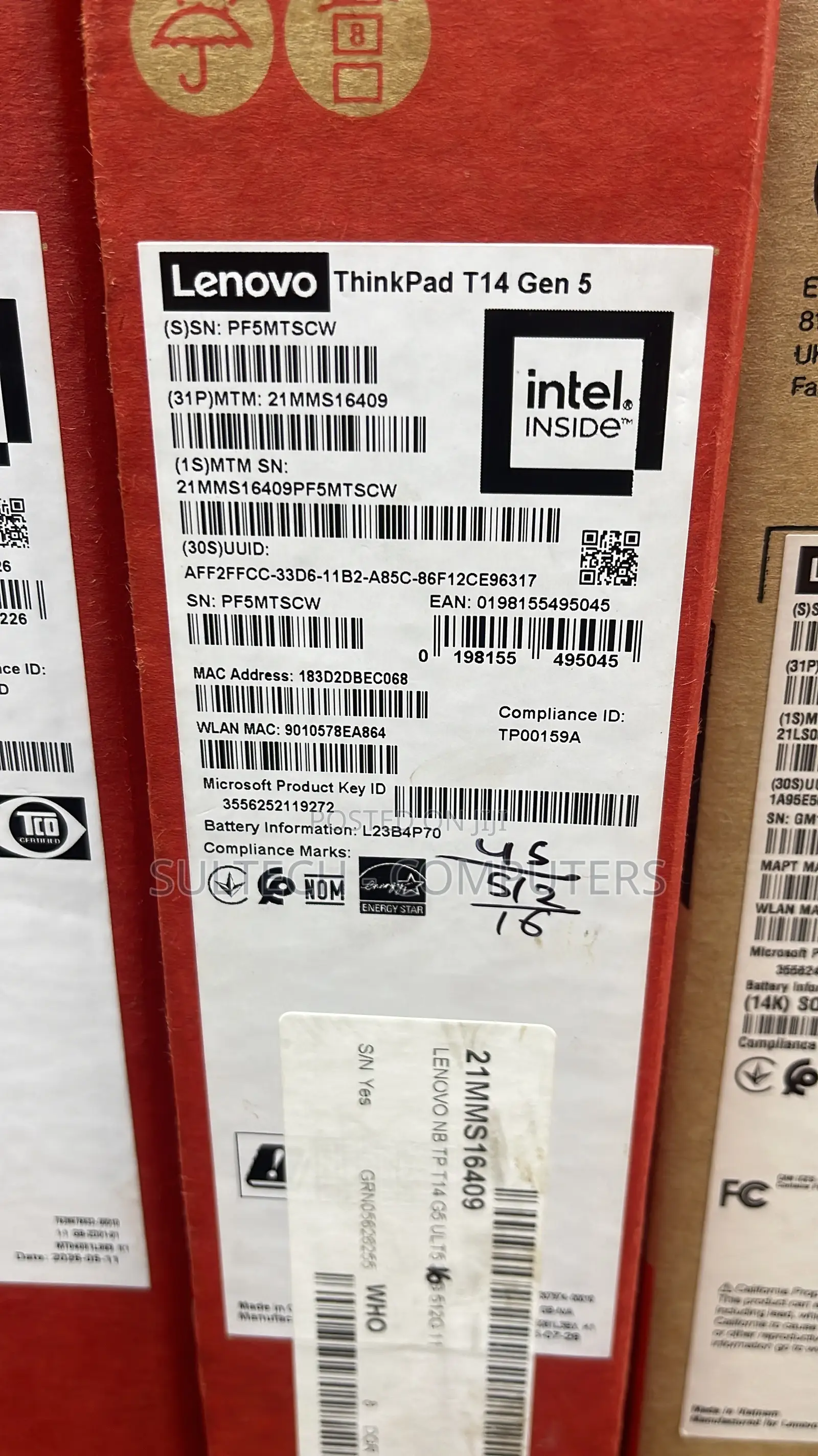 New Laptop Lenovo ThinkPad T14 16GB Intel Core Ultra 5 SSD 512GB