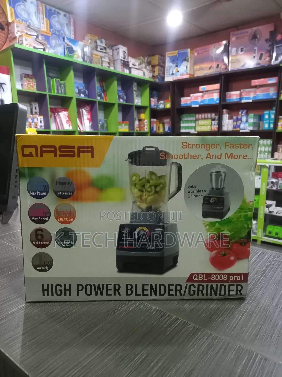 QASA High Power Blender Grinder QBL-8008 Pro1 With 2 Cups