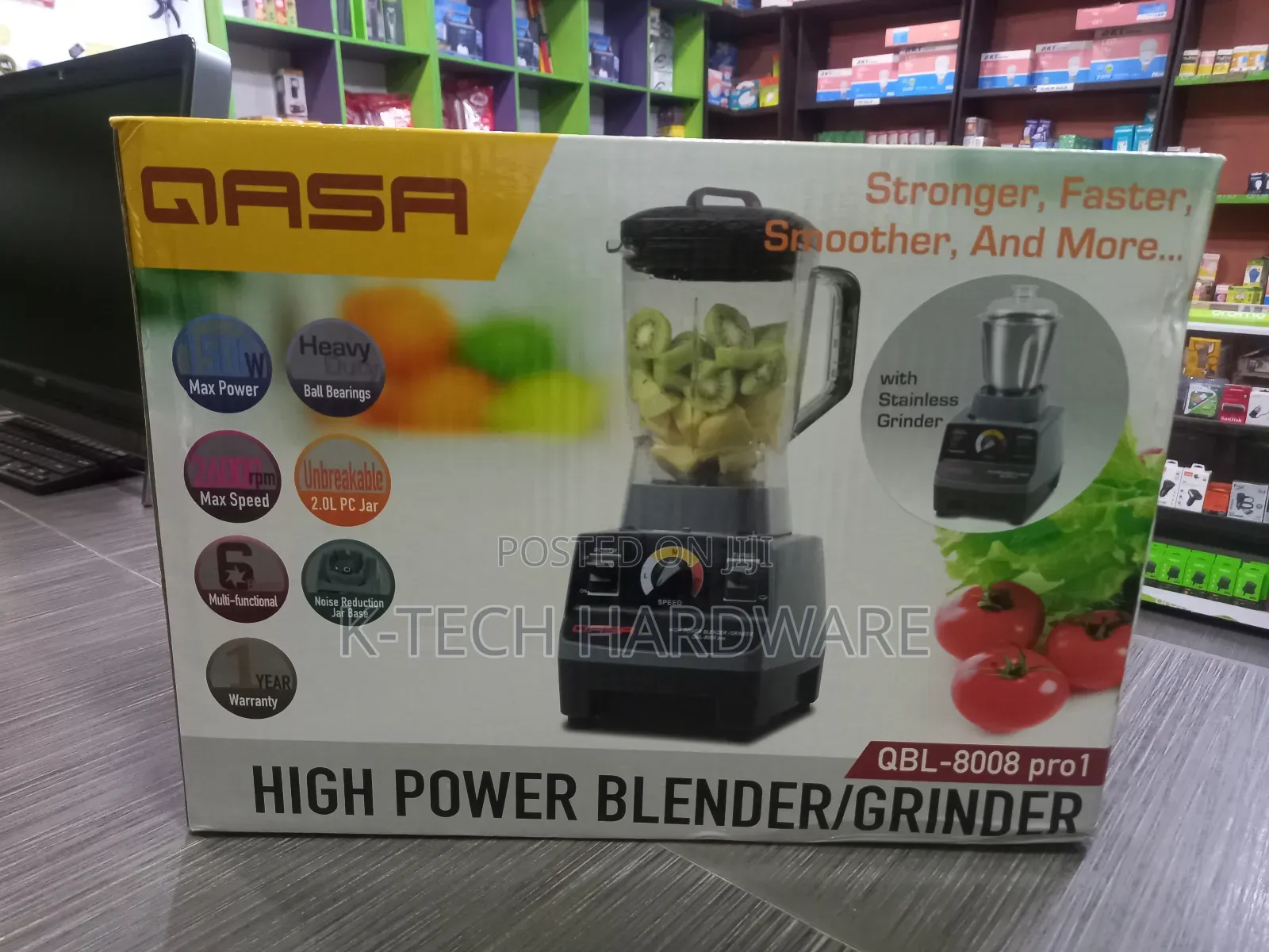 QASA High Power Blender Grinder QBL-8008 Pro1 With 2 Cups