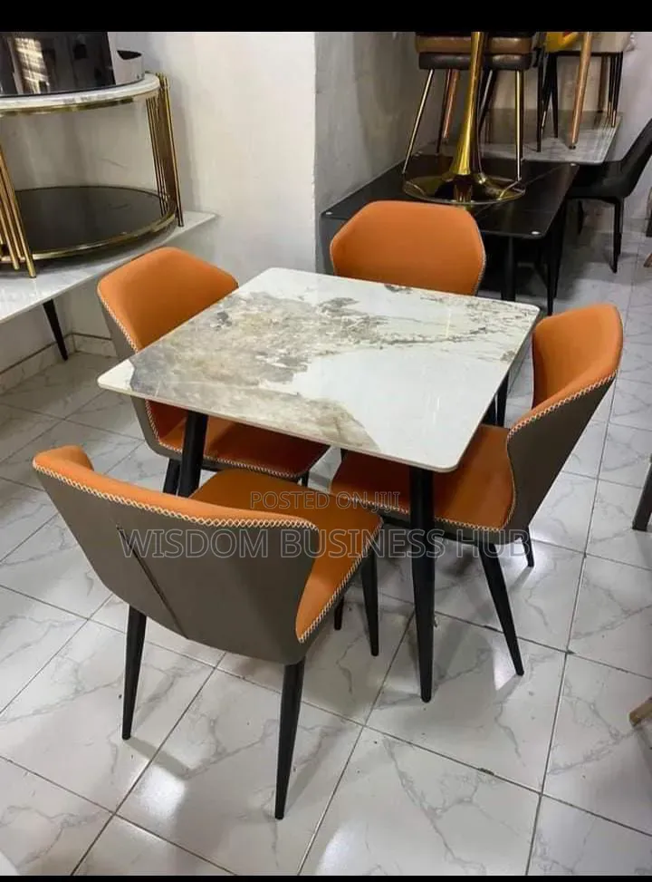 Square Top Marble Dining Set