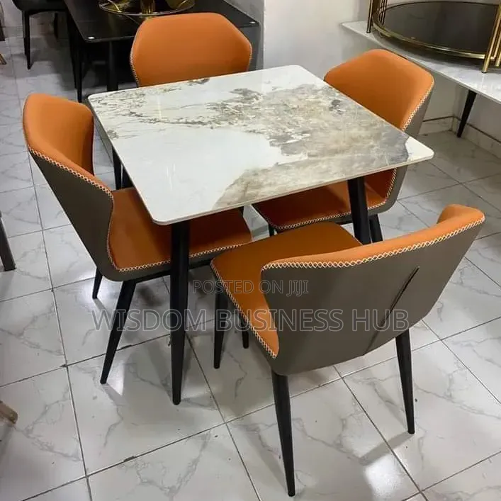 Square Top Marble Dining Set