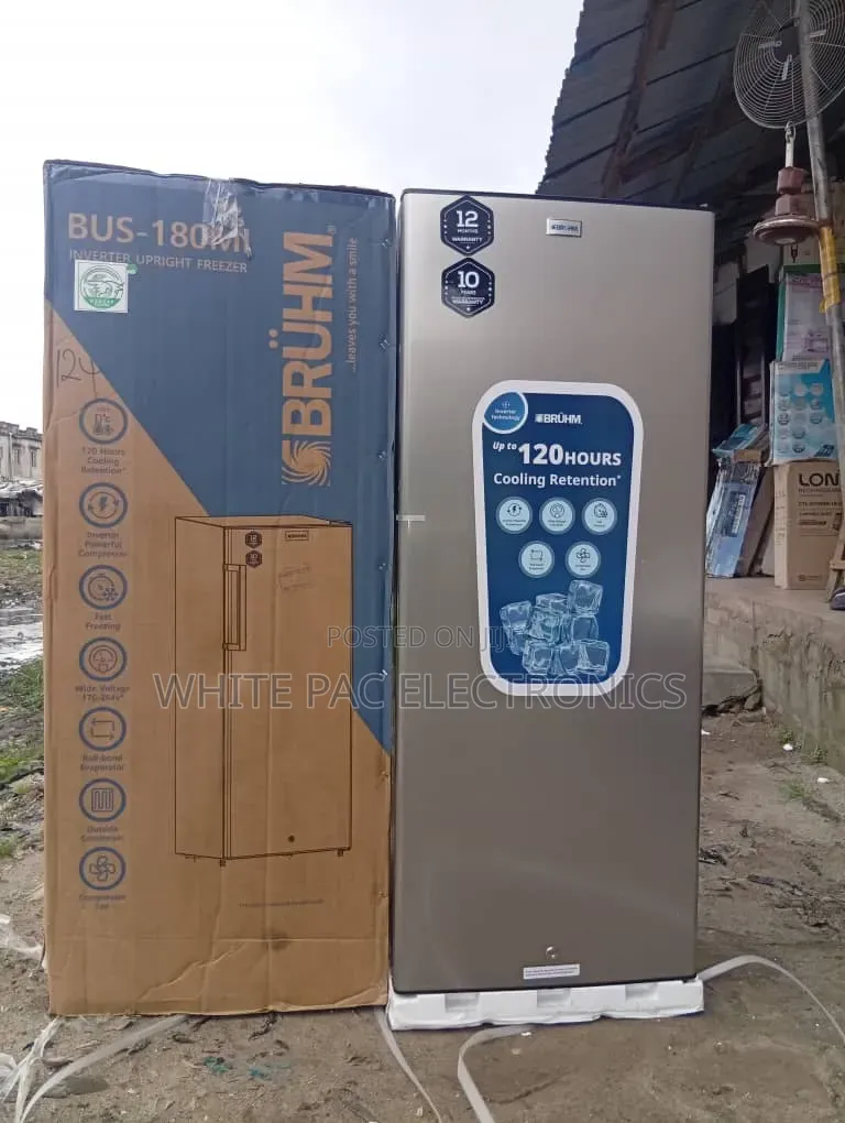 Bruhm Upright Inverter (7steps )Standing Freezer for Ice Block Maker