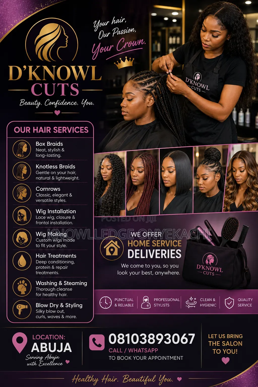 Hair Cut, Braiding, Weaves