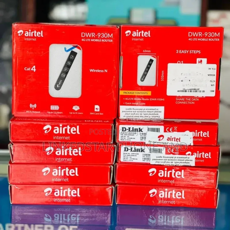 Airtel 4G LTE Dlinkl Mobile MiFi WiFi Router Plus 30 GB Data Bonus