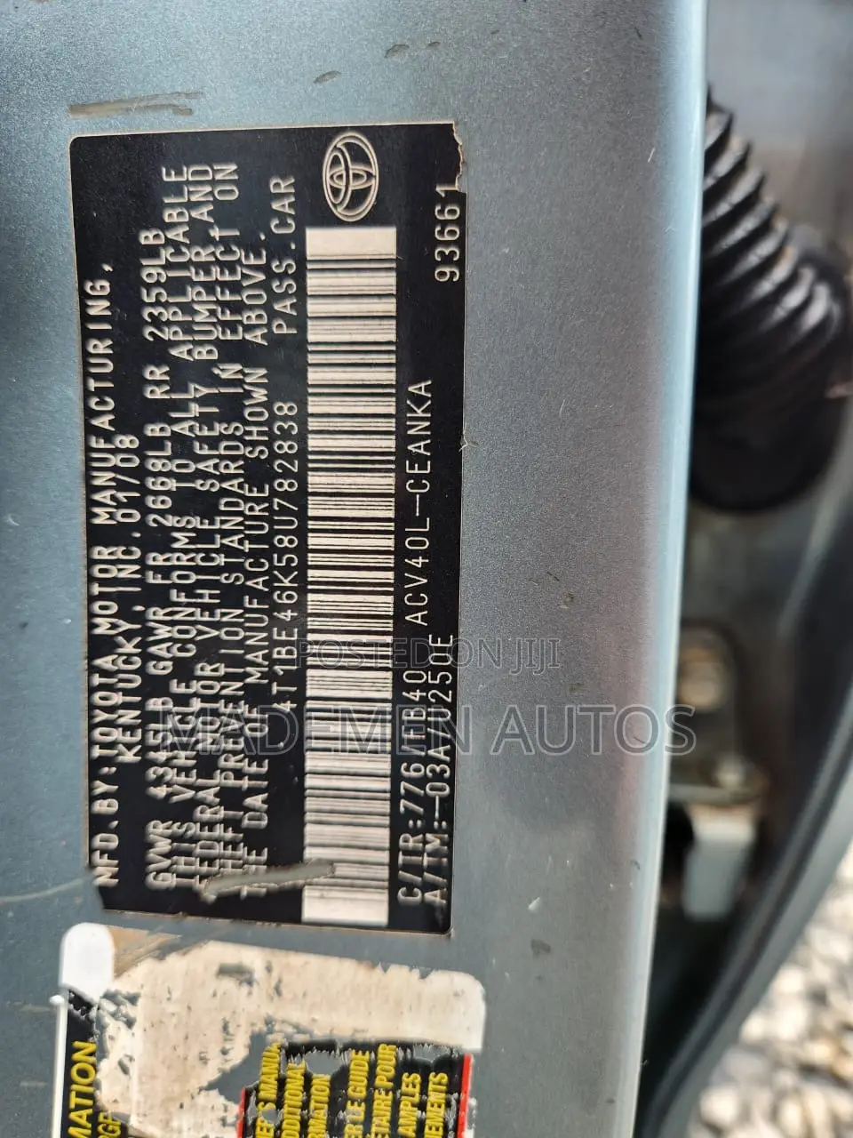 Toyota Camry 2.4 LE 2008 Green