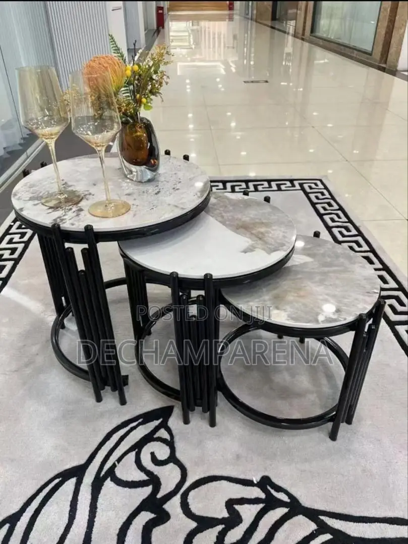 Black Frame Side Table Set