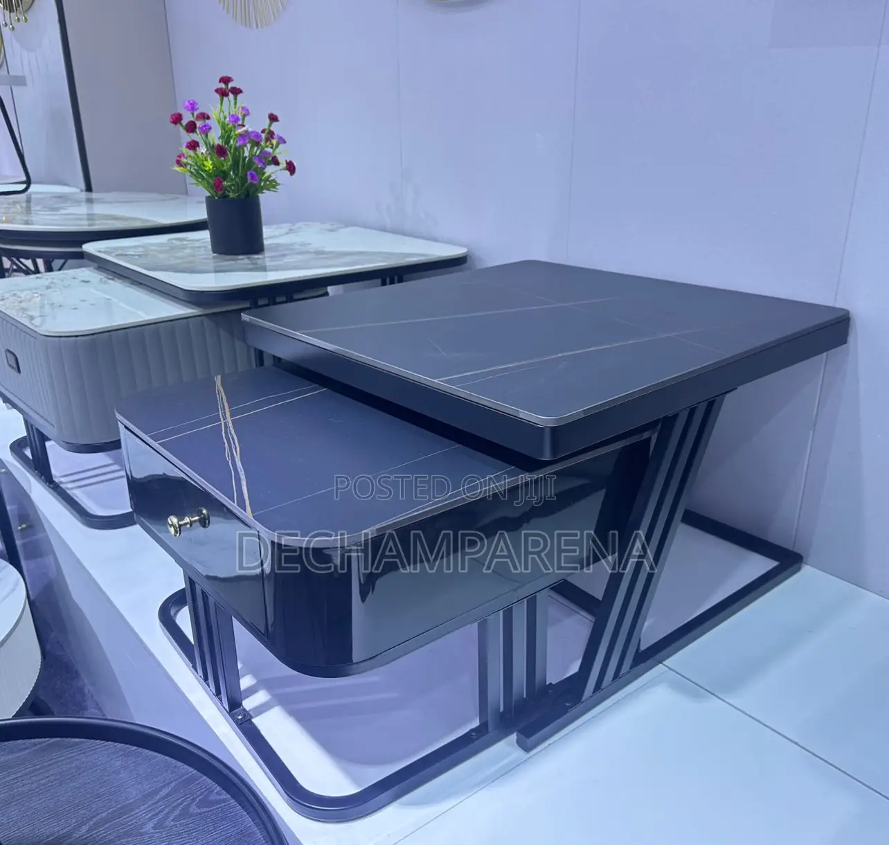 Square Shape Coffee Table With Drawer (Swipe