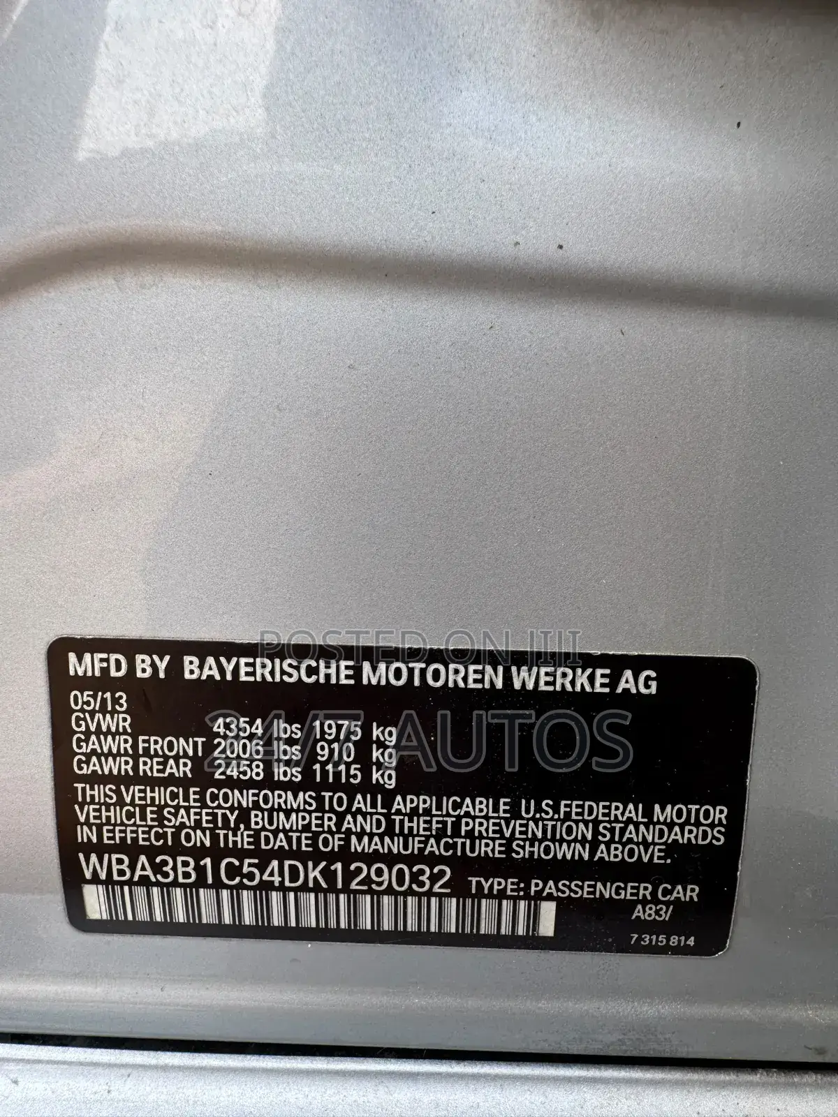 BMW 320i 2013 Silver