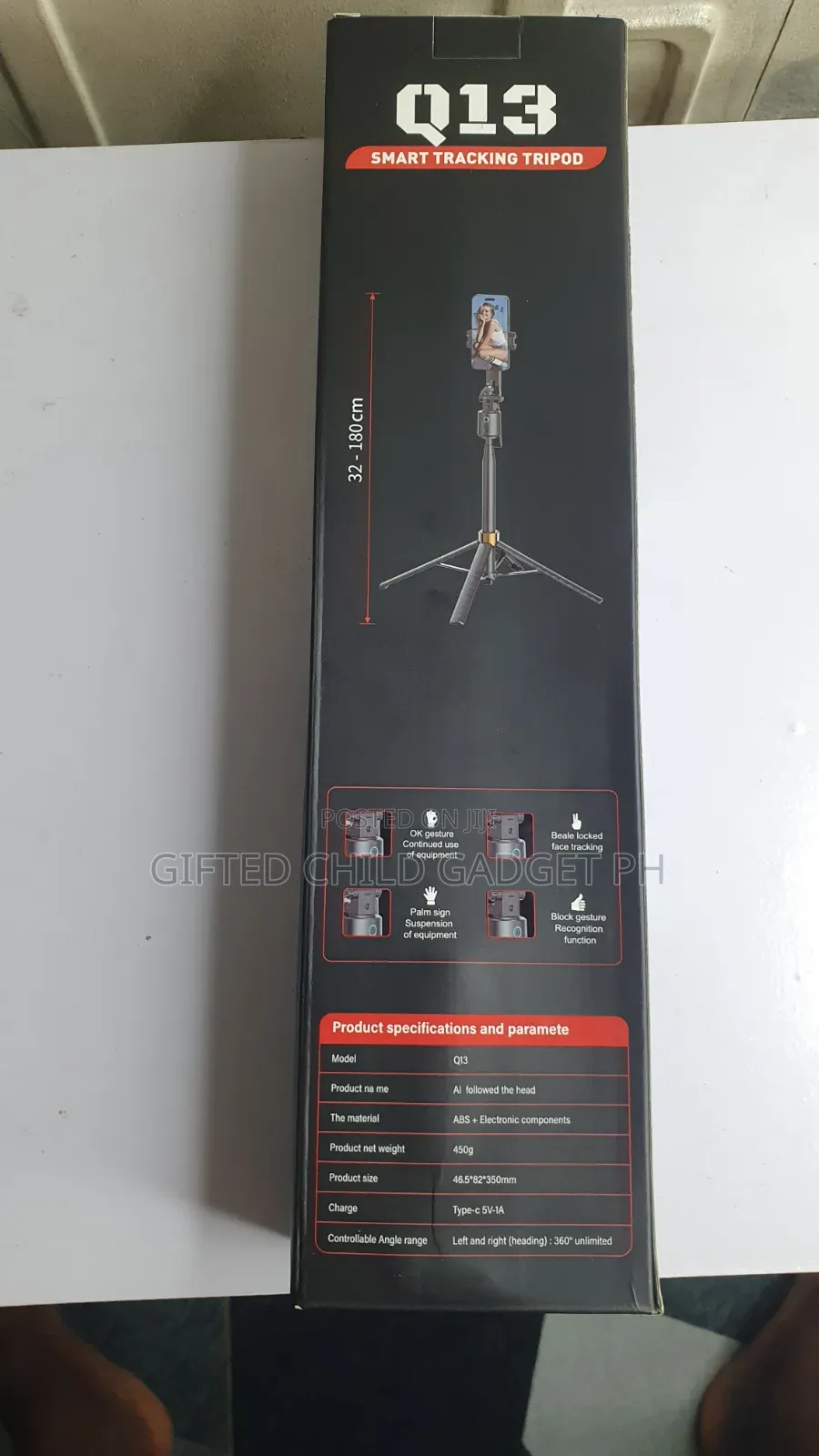 Q13 AI Tripod Smart Auto Face Tracking 360 Degrees Selfie Stick Gimbal