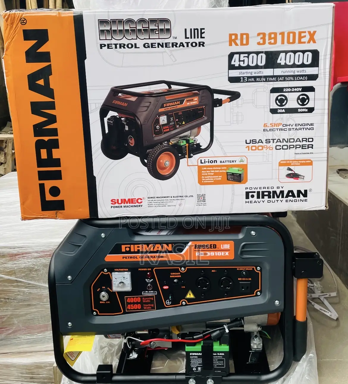 4.5kva Rugged Sumec Firman Key Start Petrol Generator