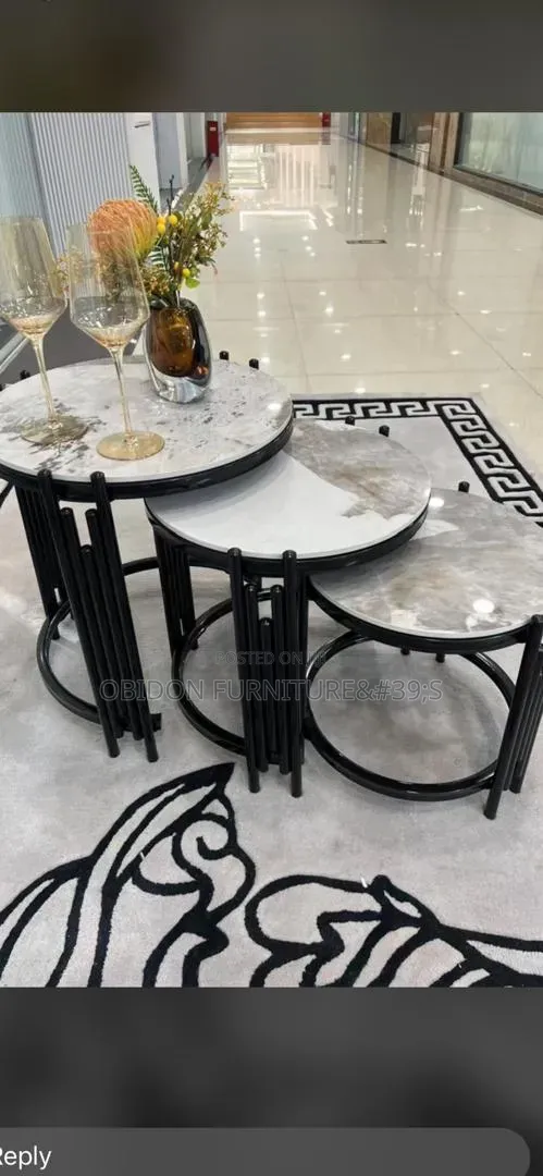 Portable 3 in 1 Side Stools With Marble Top