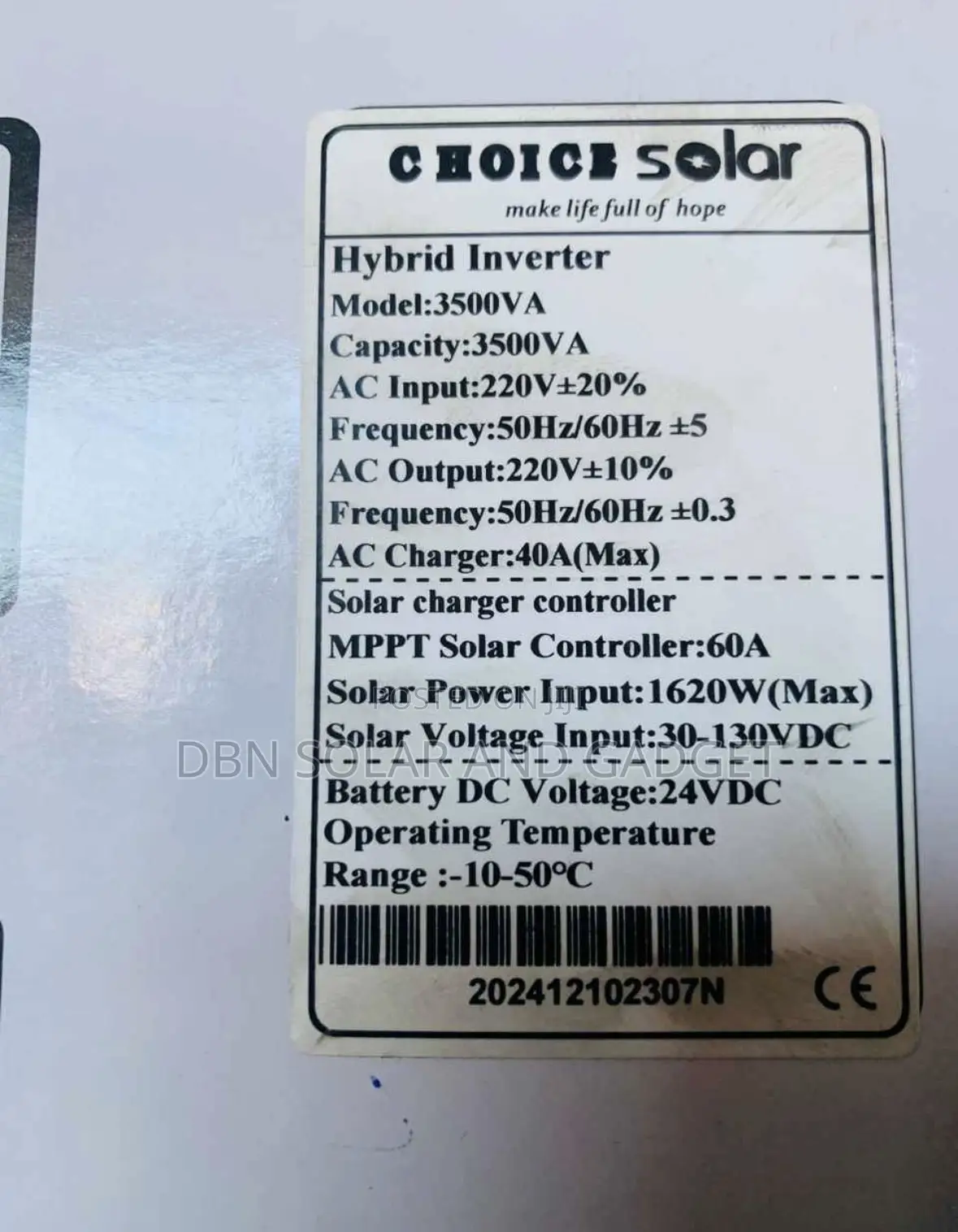3.5kva 24v Choice Solar Non Hybrid Inverter Very Good Quality